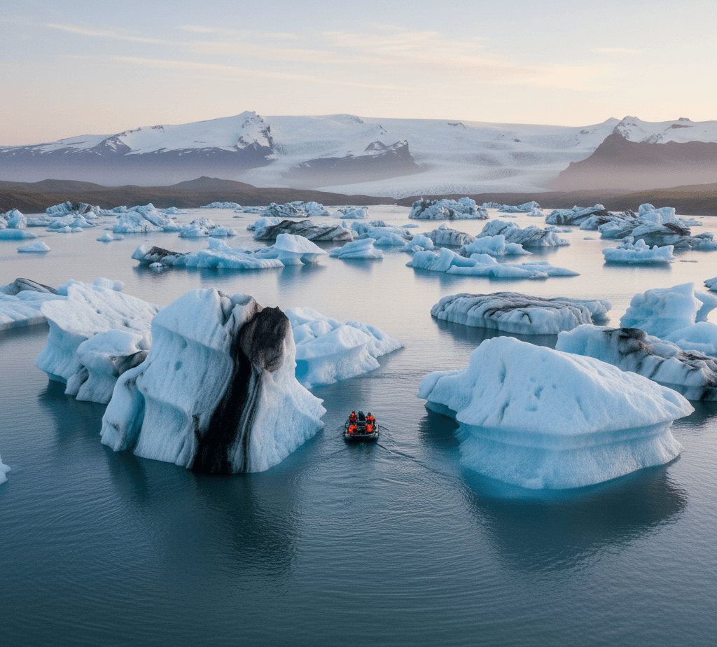 Exkurze výlet lodí na Islandu