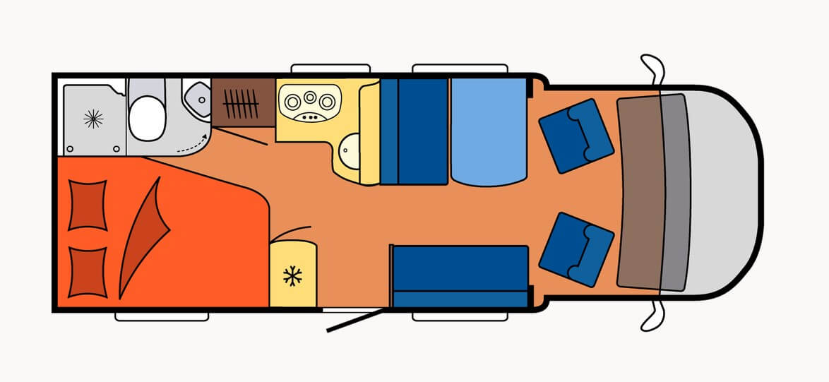 karavan-distribuce-posteli plánek karavanu
