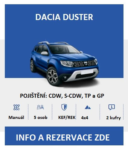 auto-dacia-duster-island Auto k zapůjčení Island