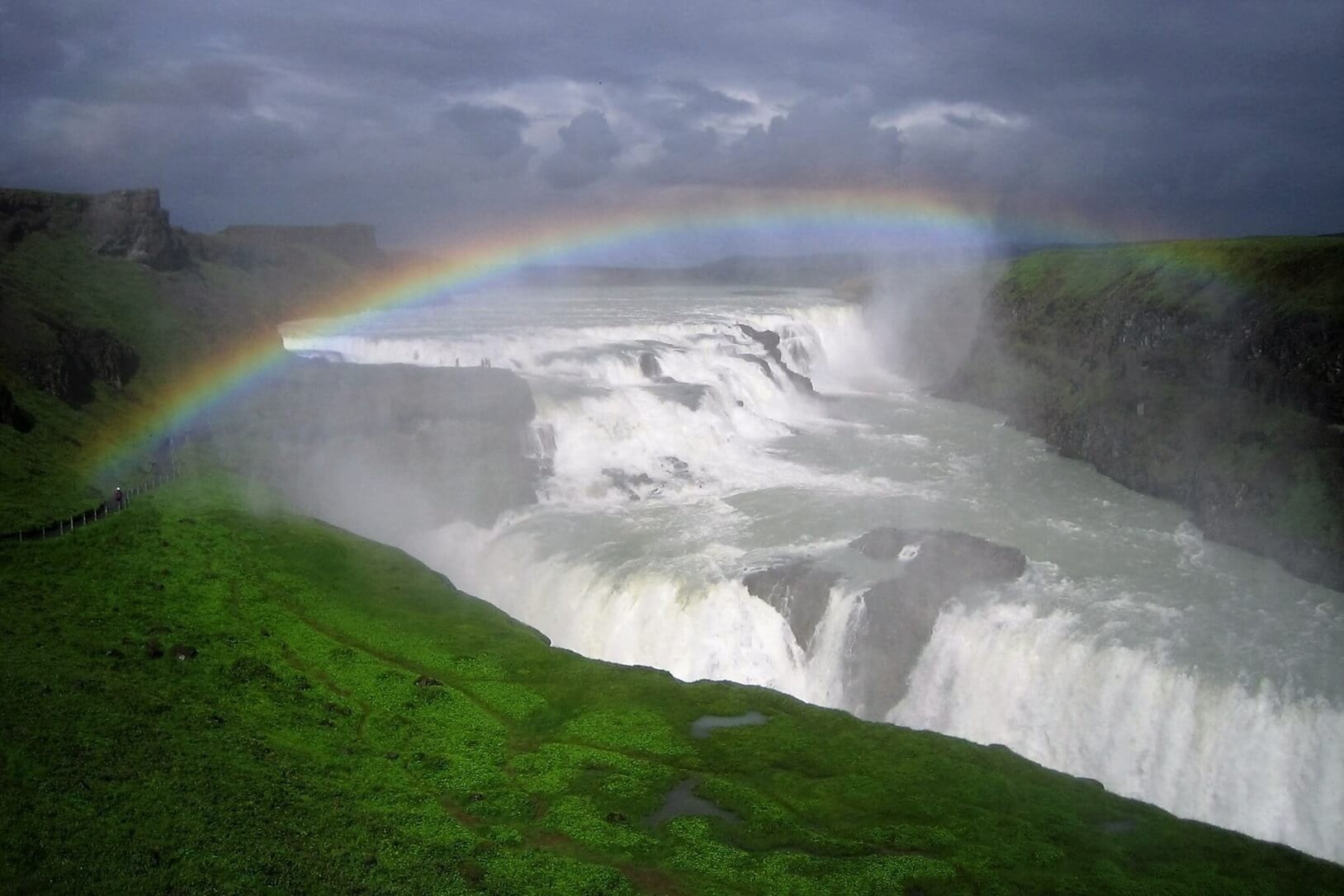 Vodopád Gullfoss na Islandu.