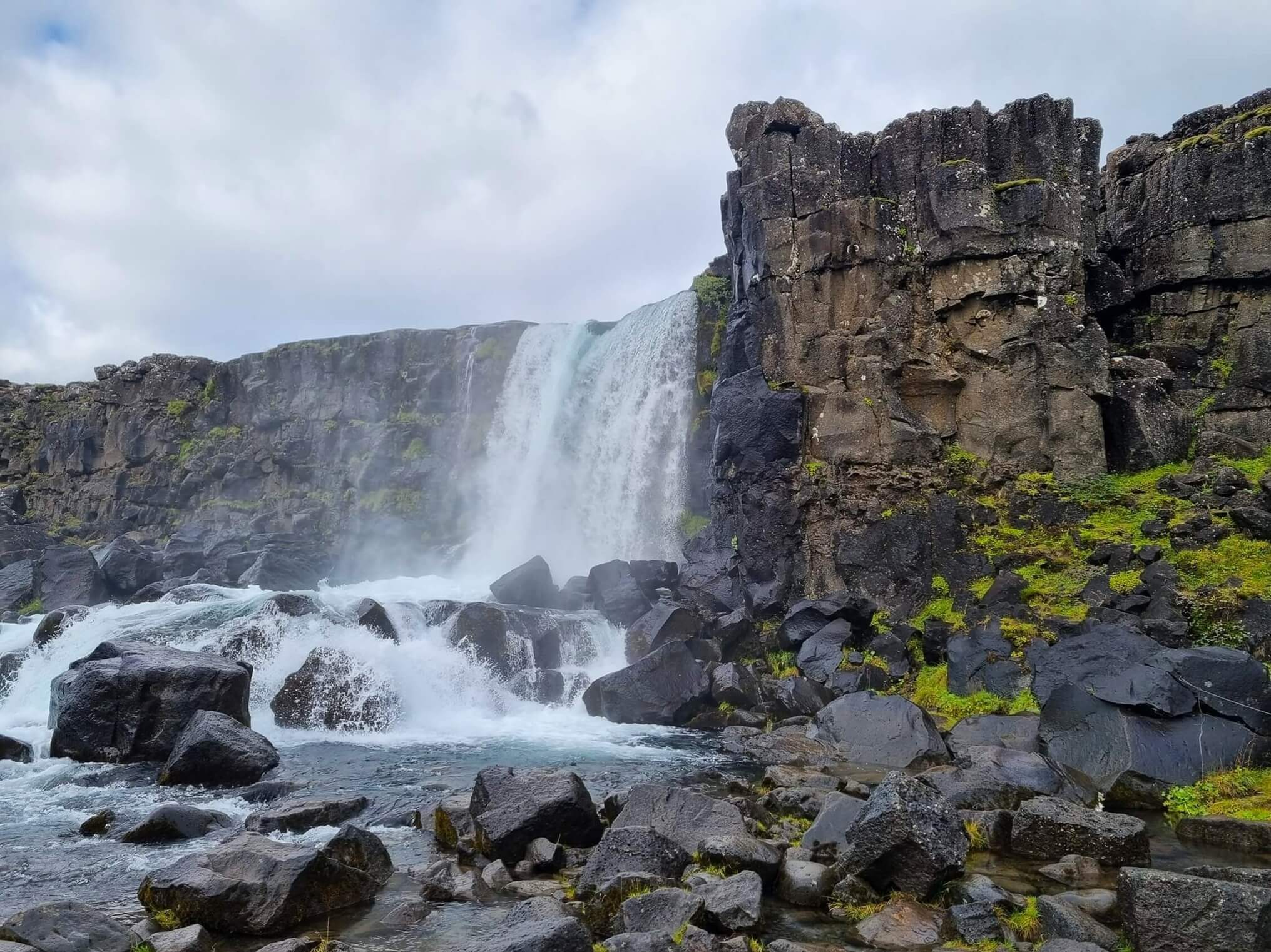 Vodopád Oxarafoss na Islandu