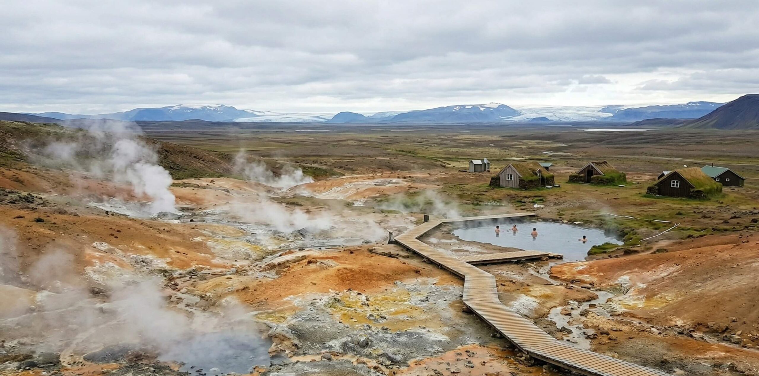 Geotermální oblast na Islandu Hveravellir