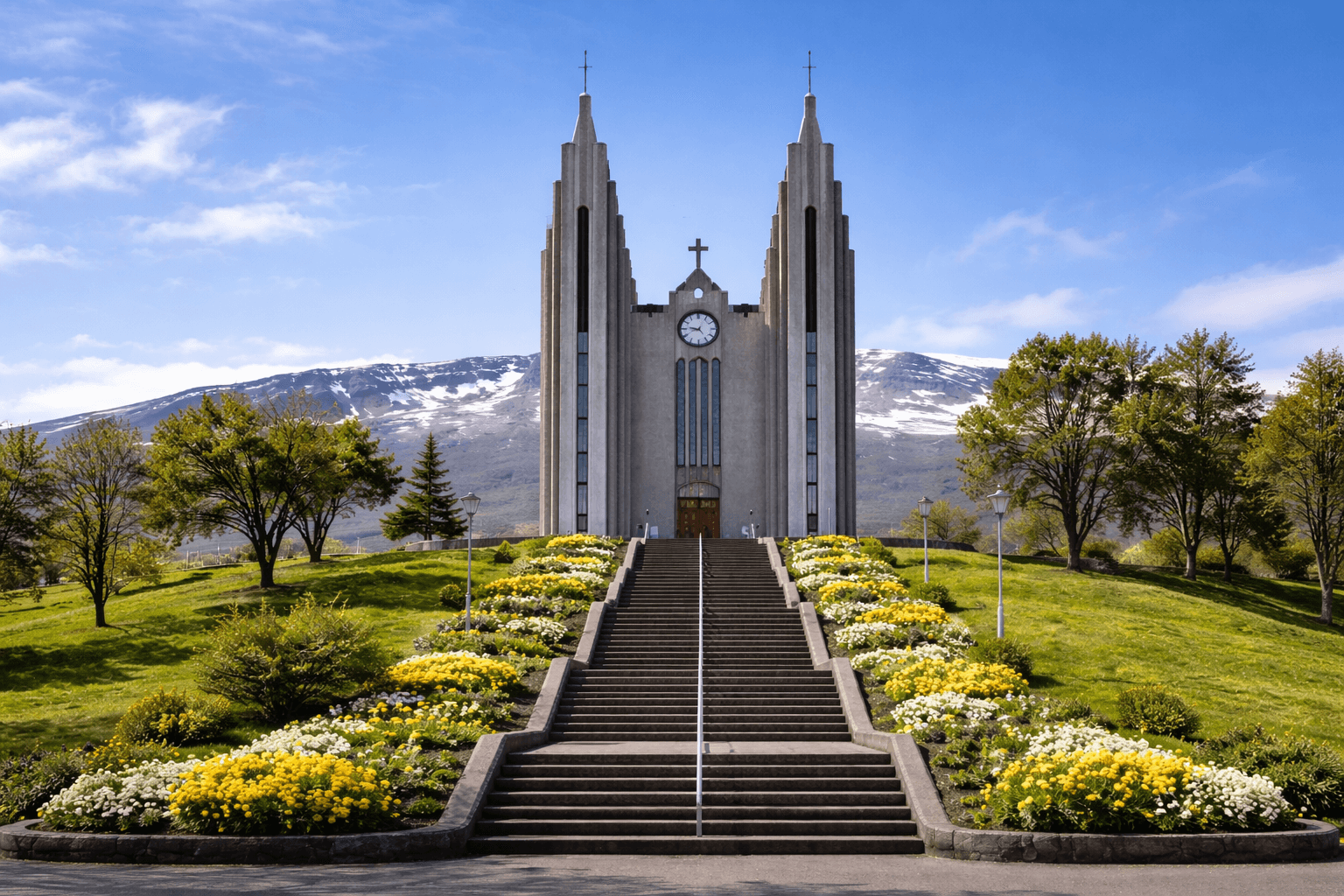 kostel v Akureyri na severu Islandu