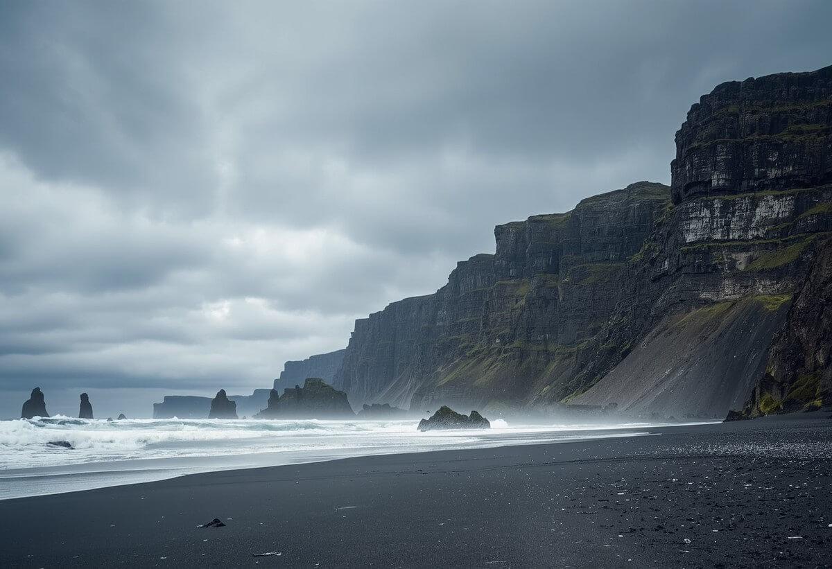 černá pláž Víkurfjara ve Víku